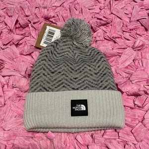 The North Face beanie pompom hat for kids